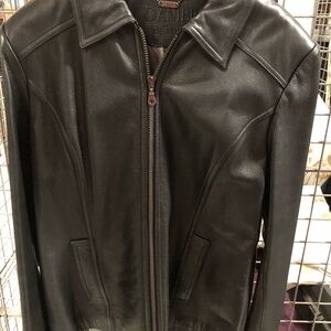 Women's Black pebble leather Jacket